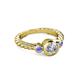 2 - Azalea Tanzanite and Lab Grown Diamond Three Stone Engagement Ring 