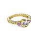 2 - Azalea Amethyst and Lab Grown Diamond Three Stone Engagement Ring 