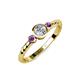 3 - Azalea Amethyst and Lab Grown Diamond Three Stone Engagement Ring 