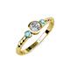 3 - Azalea Blue Topaz and Lab Grown Diamond Three Stone Engagement Ring 