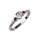 3 - Azalea Red Garnet and Lab Grown Diamond Three Stone Engagement Ring 