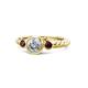 1 - Azalea Red Garnet and Lab Grown Diamond Three Stone Engagement Ring 