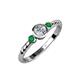 3 - Azalea Emerald and Lab Grown Diamond Three Stone Engagement Ring 