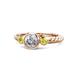 1 - Azalea Yellow Diamond and White Lab Grown Diamond Three Stone Engagement Ring 