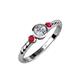 3 - Azalea Ruby and Lab Grown Diamond Three Stone Engagement Ring 