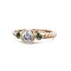 1 - Azalea Lab Created Alexandrite and Diamond Three Stone Engagement Ring 