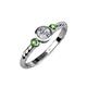 3 - Azalea Green Garnet and Lab Grown Diamond Three Stone Engagement Ring 