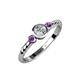 3 - Azalea Amethyst and Lab Grown Diamond Three Stone Engagement Ring 