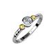 3 - Azalea Yellow Sapphire and Lab Grown Diamond Three Stone Engagement Ring 