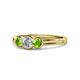 1 - Irina 0.54 ctwLab Grown Diamond With Side Peridot Three Stone Engagement Ring 