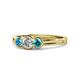 1 - Irina 0.53 ctwLab Grown Diamond With Side London Blue Topaz Three Stone Engagement Ring 