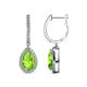 1 - Ilona 1.94 ctw Peridot Pear Shape (7x5 mm) with accented Diamond Halo Dangling Earrings 