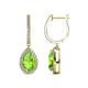 1 - Ilona 1.94 ctw Peridot Pear Shape (7x5 mm) with accented Diamond Halo Dangling Earrings 