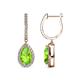 1 - Ilona 1.94 ctw Peridot Pear Shape (7x5 mm) with accented Diamond Halo Dangling Earrings 