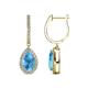 1 - Ilona 2.04 ctw Blue Topaz Pear Shape (7x5 mm) with accented Diamond Halo Dangling Earrings 