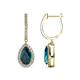 1 - Ilona 2.04 ctw London Blue Topaz Pear Shape (7x5 mm) with accented Diamond Halo Dangling Earrings 