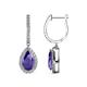 1 - Ilona 1.54 ctw Iolite Pear Shape (7x5 mm) with accented Diamond Halo Dangling Earrings 