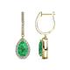 1 - Ilona 1.94 ctw Emerald Pear Shape (7x5 mm) with accented Diamond Halo Dangling Earrings 