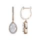 1 - Ilona 2.14 ctw White Sapphire Pear Shape (7x5 mm) with accented Diamond Halo Dangling Earrings 