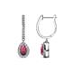 1 - Ilona 0.98 ctw Rhodolite Garnet Pear Shape (5x3 mm) with accented Diamond Halo Dangling Earrings 