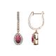 1 - Ilona 0.98 ctw Rhodolite Garnet Pear Shape (5x3 mm) with accented Diamond Halo Dangling Earrings 