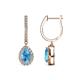 1 - Ilona 1.46 ctw Blue Topaz Pear Shape (6x4 mm) with accented Diamond Halo Dangling Earrings 