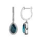 1 - Ilona 2.04 ctw London Blue Topaz Pear Shape (7x5 mm) with accented Diamond Halo Dangling Earrings 