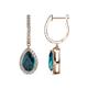 1 - Ilona 2.04 ctw London Blue Topaz Pear Shape (7x5 mm) with accented Diamond Halo Dangling Earrings 