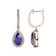1 - Ilona 1.54 ctw Iolite Pear Shape (7x5 mm) with accented Diamond Halo Dangling Earrings 