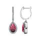 1 - Ilona 2.14 ctw Rhodolite Garnet Pear Shape (7x5 mm) with accented Diamond Halo Dangling Earrings 