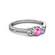 2 - Irina Pink Sapphire and Lab Grown Diamond Three Stone Engagement Ring 