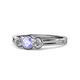 1 - Irina Tanzanite and Lab Grown Diamond Three Stone Engagement Ring 