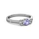 2 - Irina Tanzanite and Lab Grown Diamond Three Stone Engagement Ring 