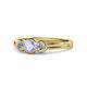 1 - Irina Tanzanite and Lab Grown Diamond Three Stone Engagement Ring 
