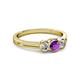 2 - Irina Amethyst and Lab Grown Diamond Three Stone Engagement Ring 