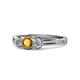 1 - Irina Citrine and Lab Grown Diamond Three Stone Engagement Ring 