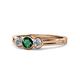 1 - Irina Emerald and Lab Grown Diamond Three Stone Engagement Ring 