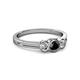 2 - Irina Black Diamond and White Lab Grown Diamond Three Stone Engagement Ring 