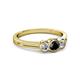 2 - Irina Black Diamond and White Lab Grown Diamond Three Stone Engagement Ring 