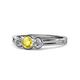 1 - Irina Yellow Sapphire and Lab Grown Diamond Three Stone Engagement Ring 
