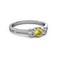 2 - Irina Yellow Sapphire and Lab Grown Diamond Three Stone Engagement Ring 