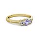2 - Irina Tanzanite and Lab Grown Diamond Three Stone Engagement Ring 