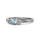1 - Irina Aquamarine and Lab Grown Diamond Three Stone Engagement Ring 