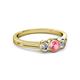 2 - Irina Pink Tourmaline and Lab Grown Diamond Three Stone Engagement Ring 