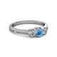 2 - Irina Blue Topaz and Lab Grown Diamond Three Stone Engagement Ring 
