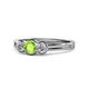 1 - Irina Peridot and Lab Grown Diamond Three Stone Engagement Ring 