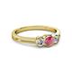 2 - Irina Rhodolite Garnet and Lab Grown Diamond Three Stone Engagement Ring 