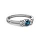 2 - Irina Blue Diamond and White Lab Grown Diamond Three Stone Engagement Ring 