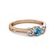 2 - Irina London Blue Topaz and Lab Grown Diamond Three Stone Engagement Ring 
