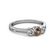 2 - Irina Smoky Quartz and Lab Grown Diamond Three Stone Engagement Ring 